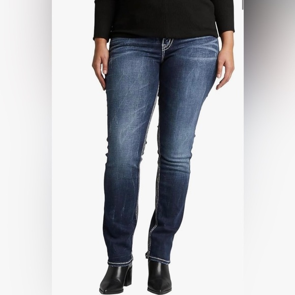 Silver Suki Jeans Mid Straight 32/32 - Picture 1 of 16